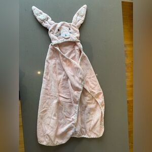 Indigo Pink Bunny Hodded Baby Towel